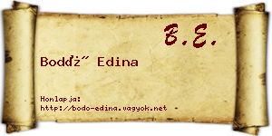 Bodó Edina névjegykártya