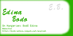 edina bodo business card